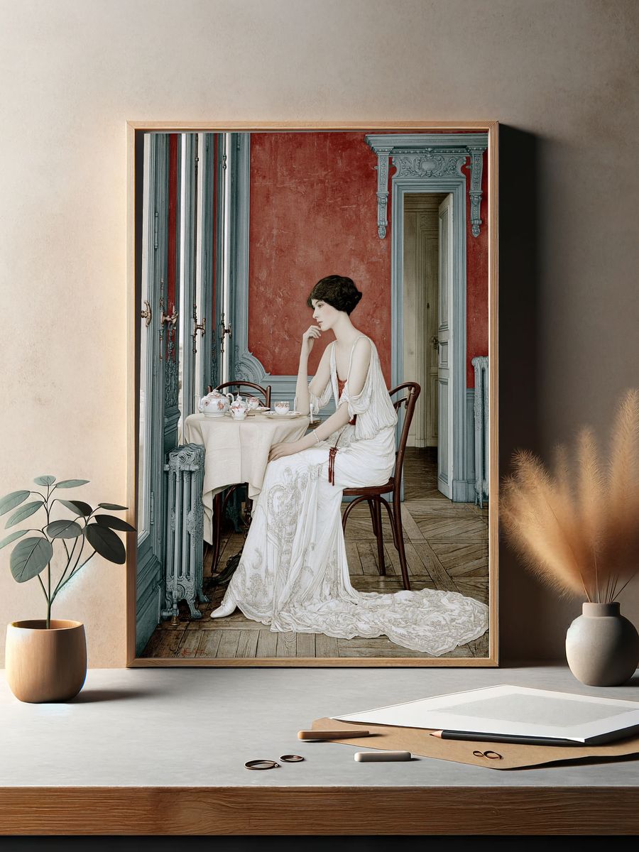 Elegant Woman in Interior Fine-Art Poster. — room view 2