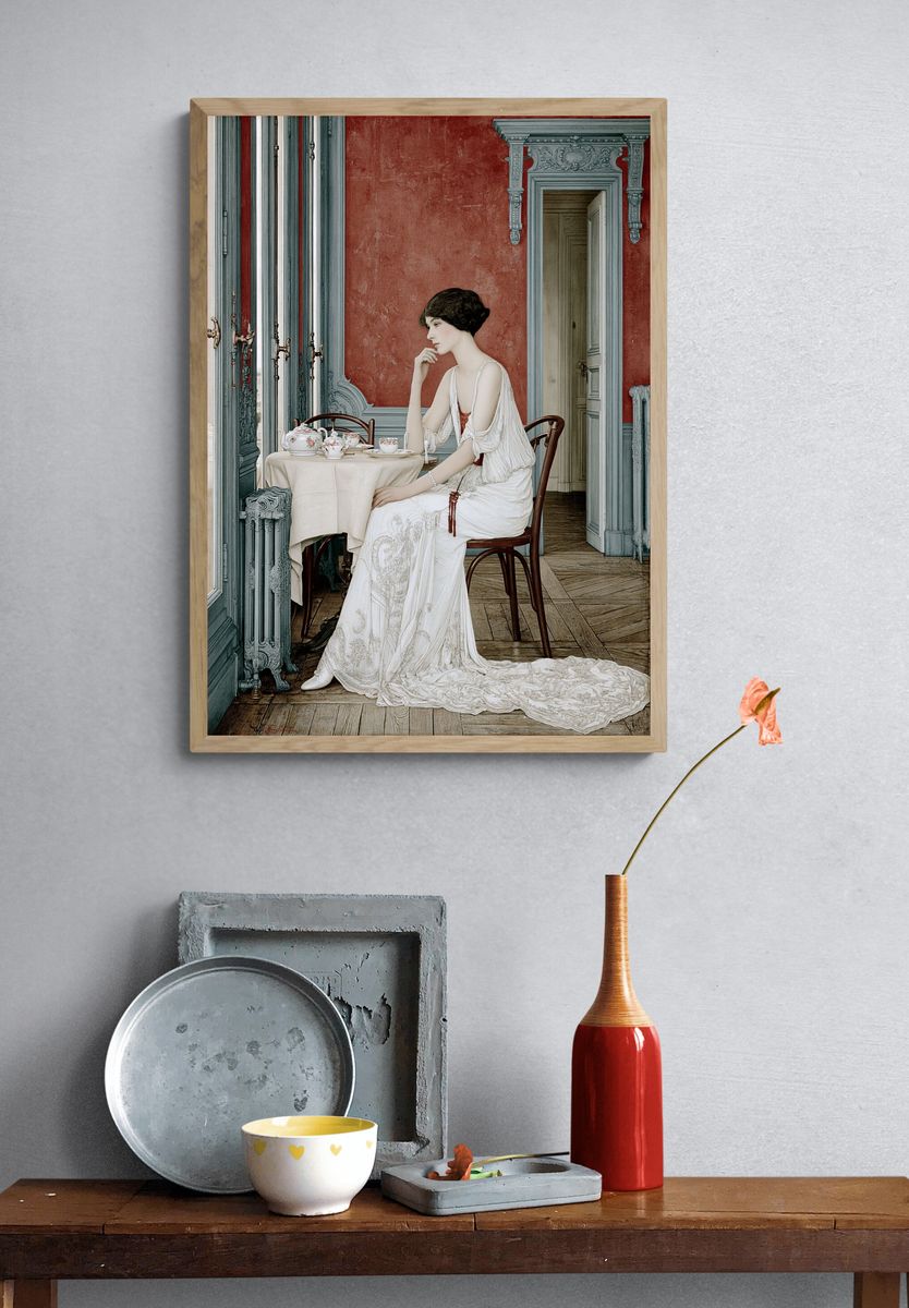Elegant Woman in Interior Fine-Art Poster. — room view 3