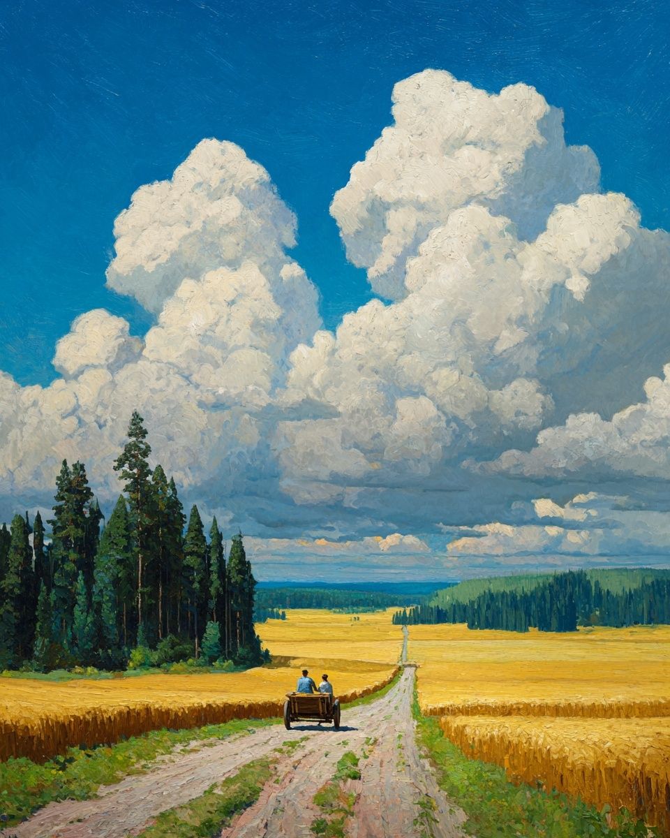Golden Wheat Field Landscape Print. poster detail