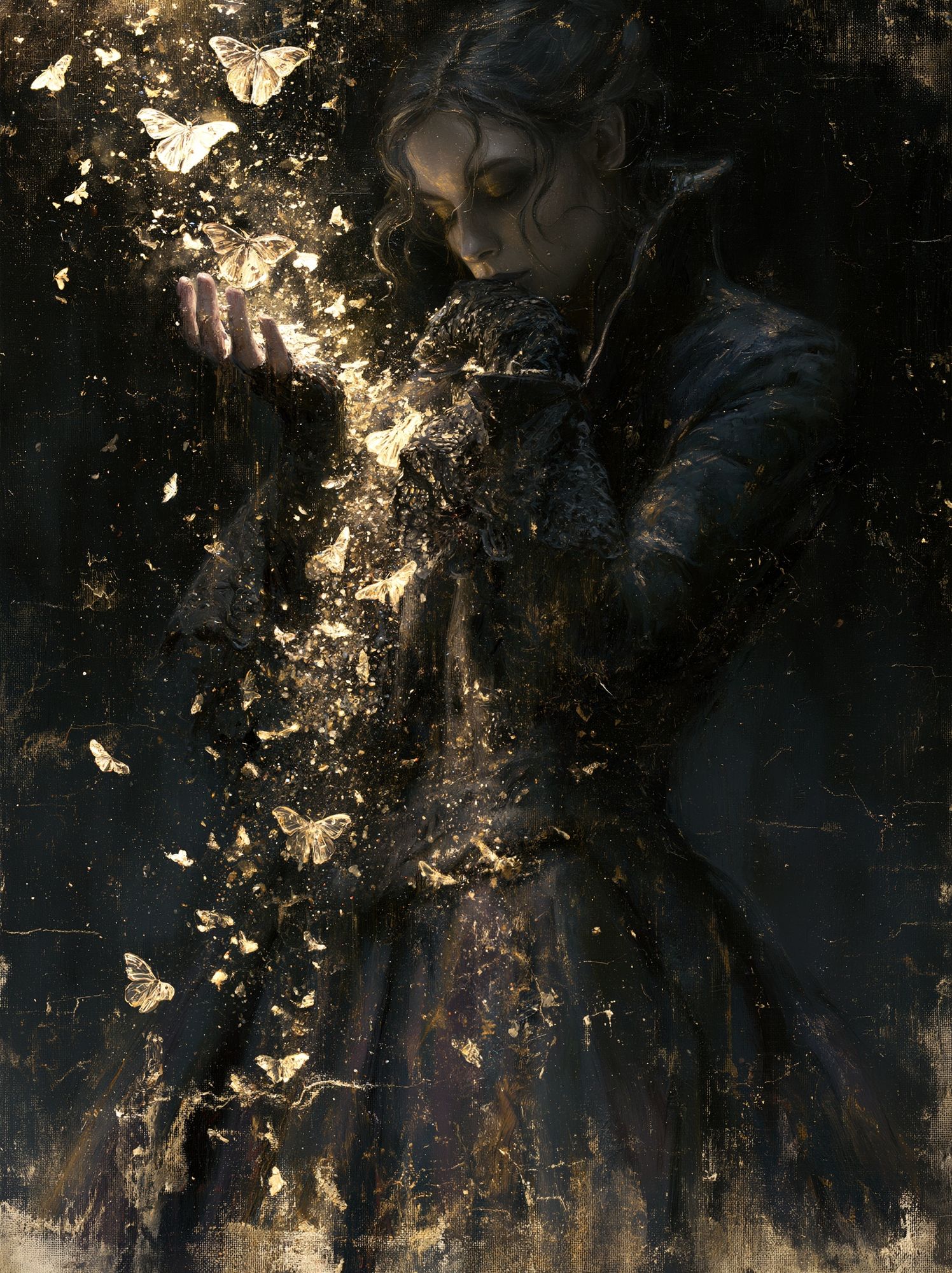 Golden Moth Portrait Print. poster detail