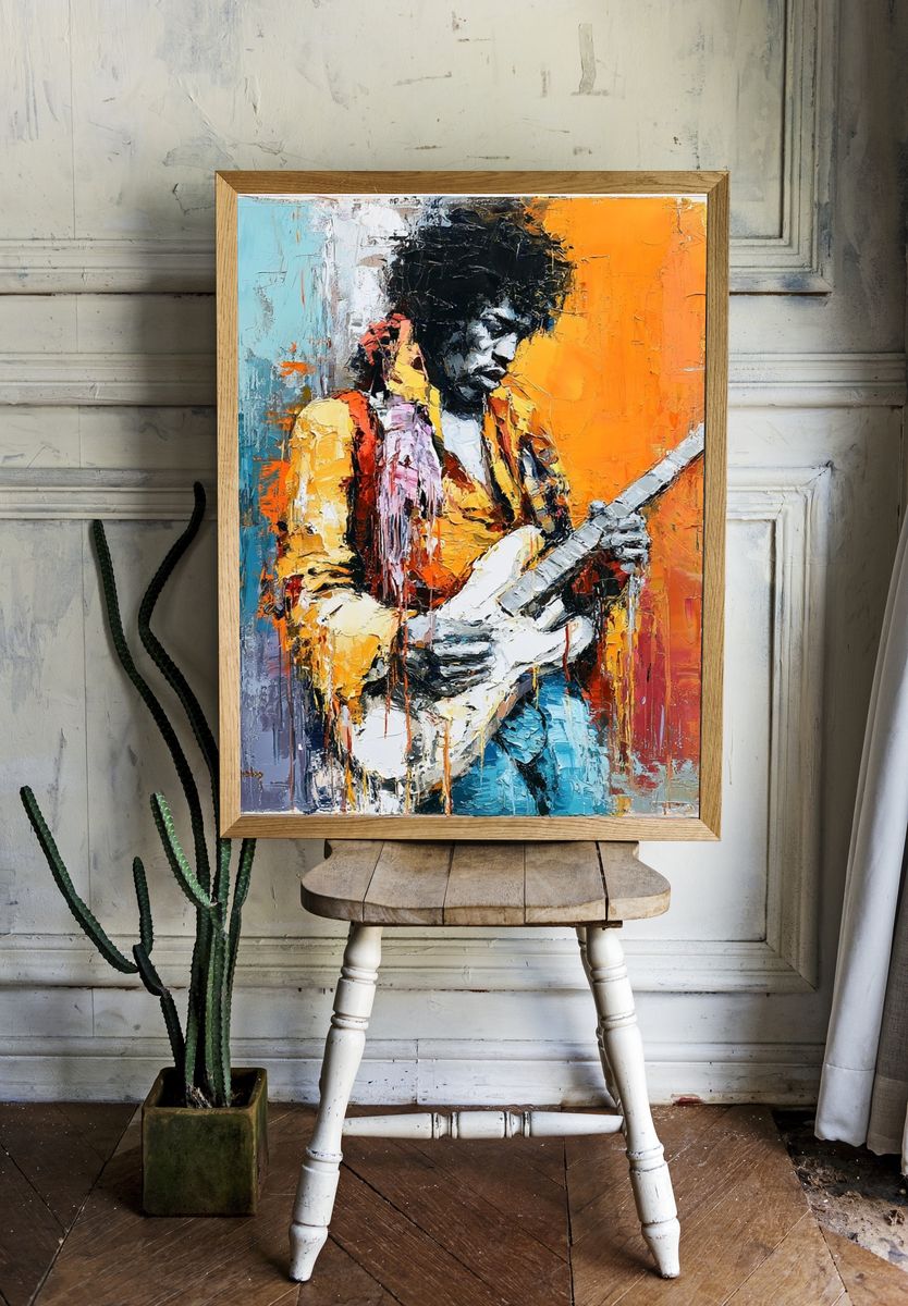 Jimi Hendrix Pop-Art Poster. room preview