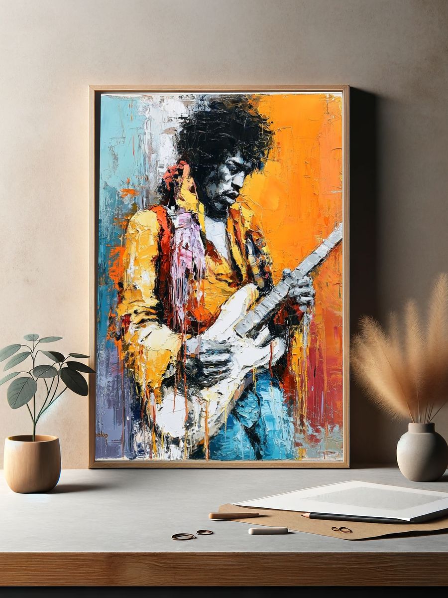 Jimi Hendrix Pop-Art Poster. — room view 2