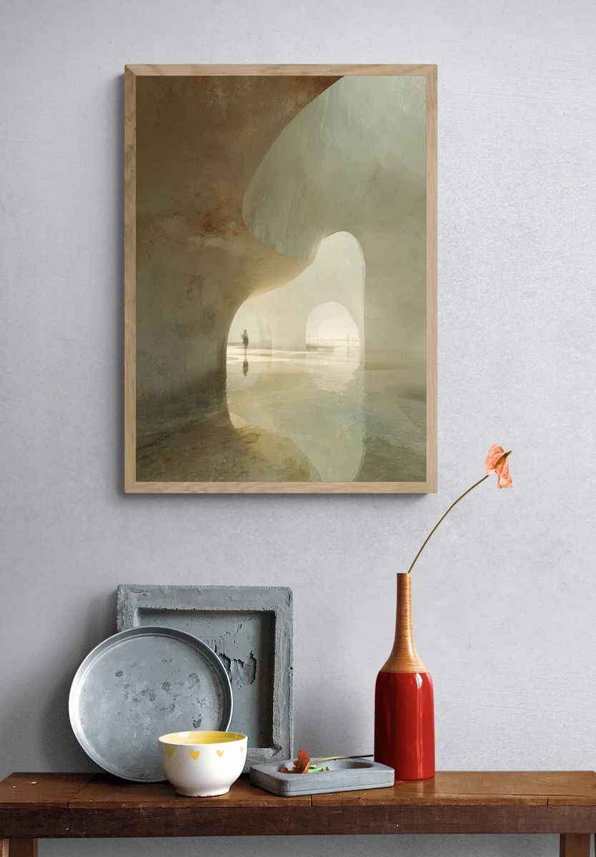Abstract Architectural Landscape Poster. — room view 3