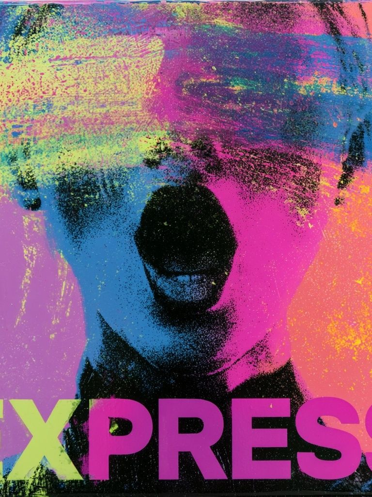 Express Neon Pop-Art Poster. poster — fine-art art