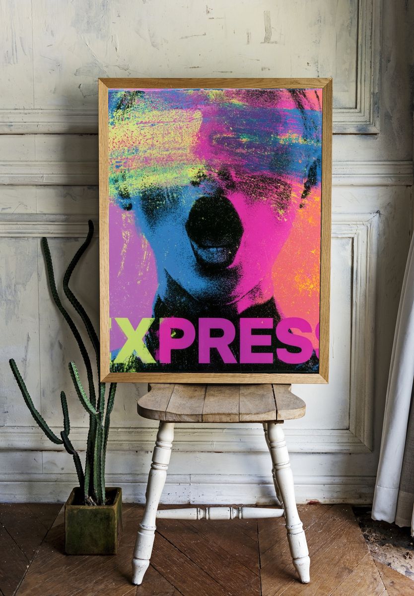 Express Neon Pop-Art Poster. room preview
