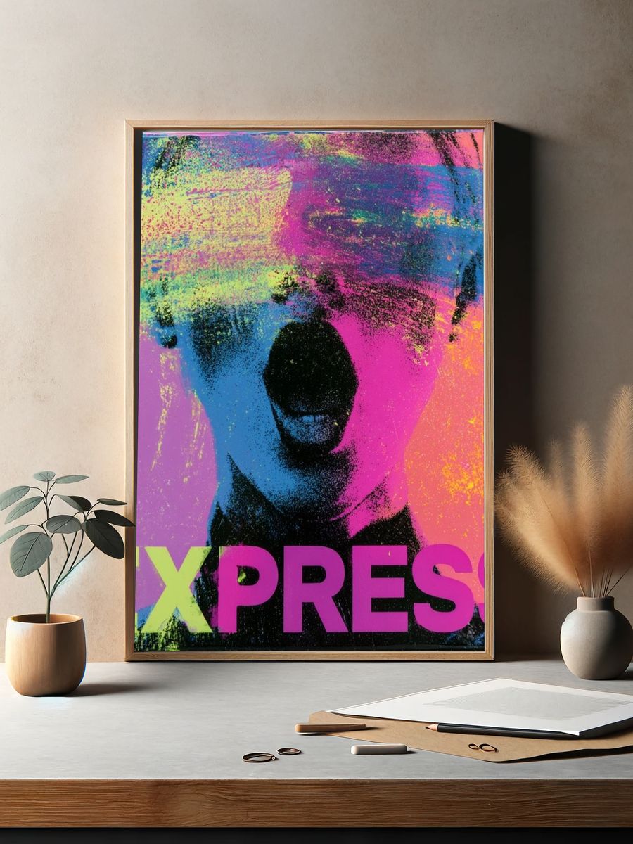 Express Neon Pop-Art Poster. — room view 2