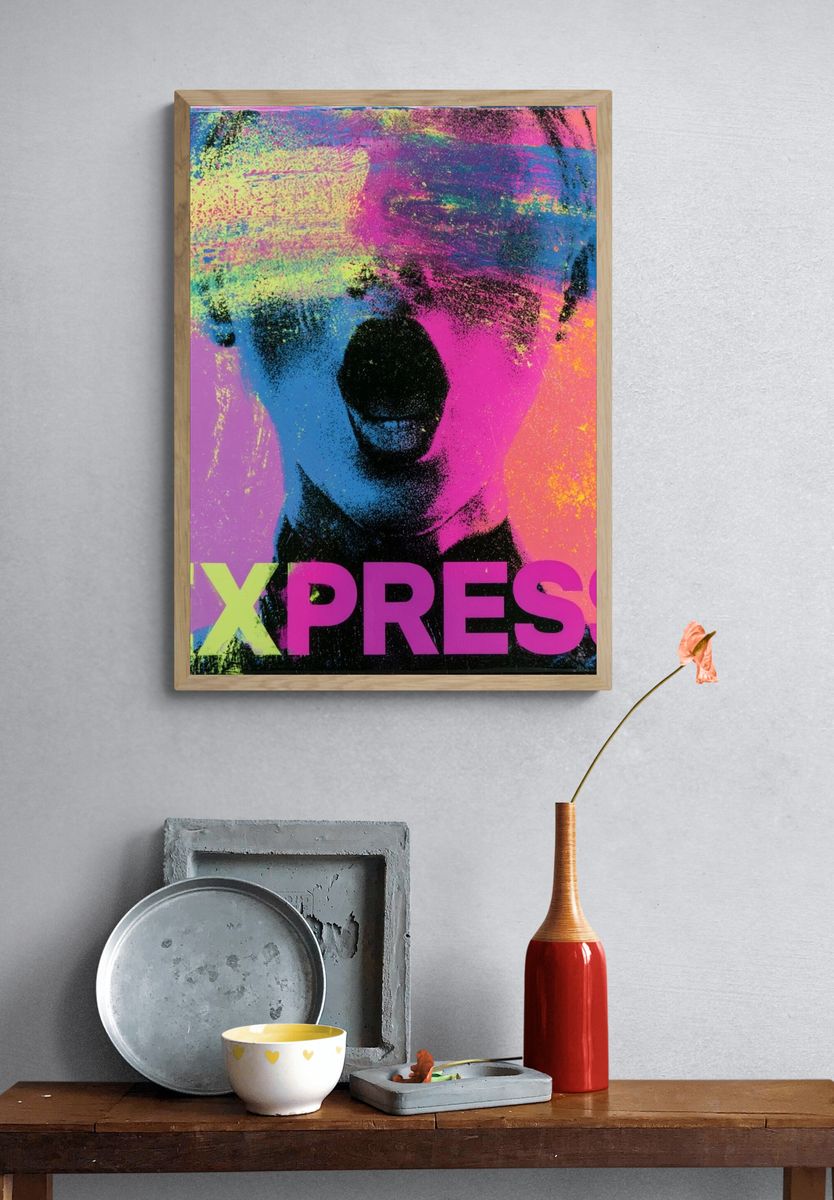Express Neon Pop-Art Poster. — room view 3