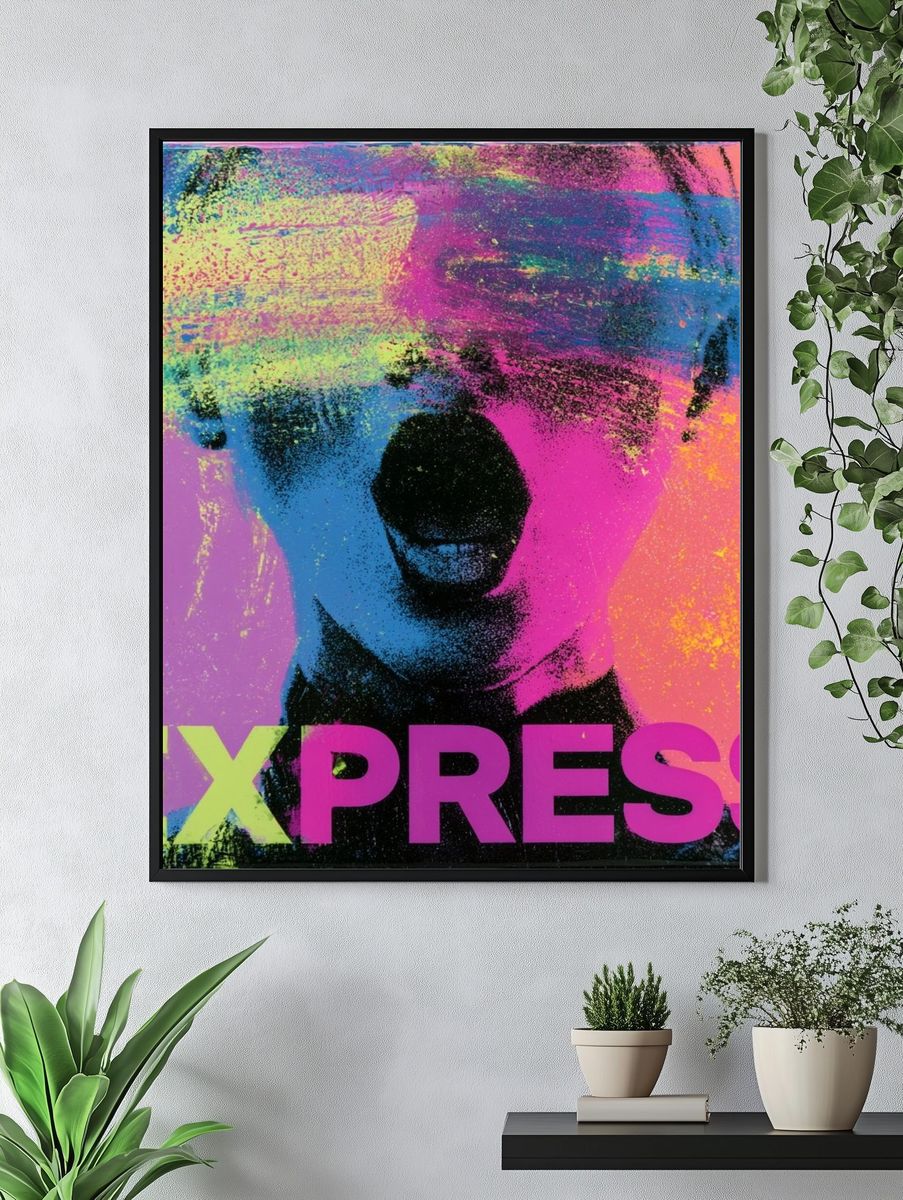 Express Neon Pop-Art Poster. — room view 4