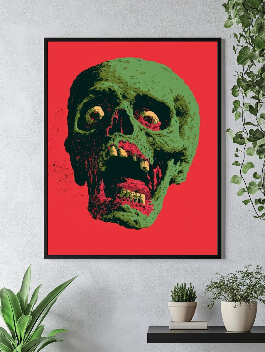 Zombie Skull Pop-Art Poster. — room view 4