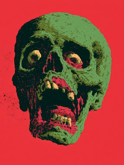 Zombie Skull Pop-Art Poster. poster