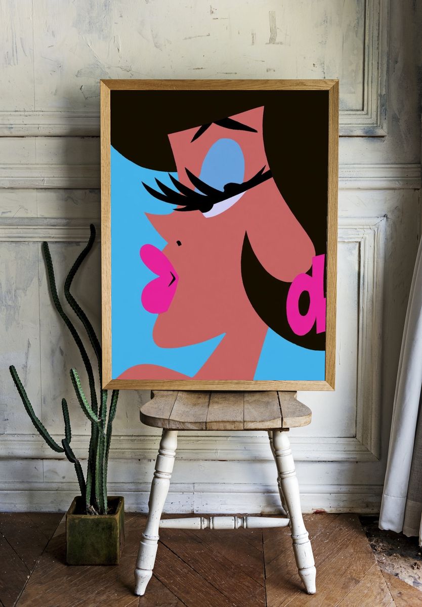 Pop Art Woman Profile Poster. room preview