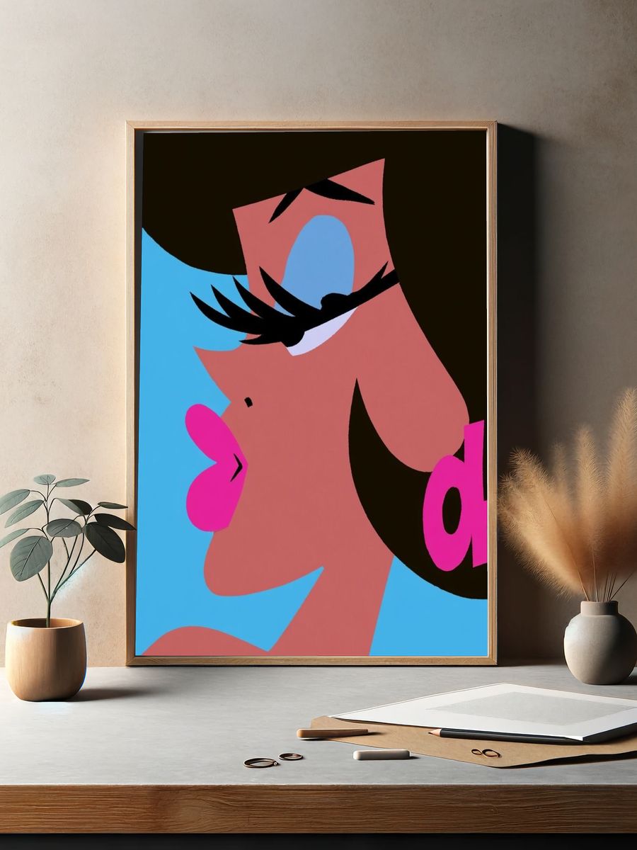 Pop Art Woman Profile Poster. — room view 2