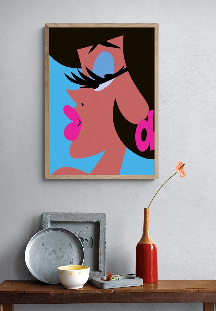 Pop Art Woman Profile Poster. — room view 3