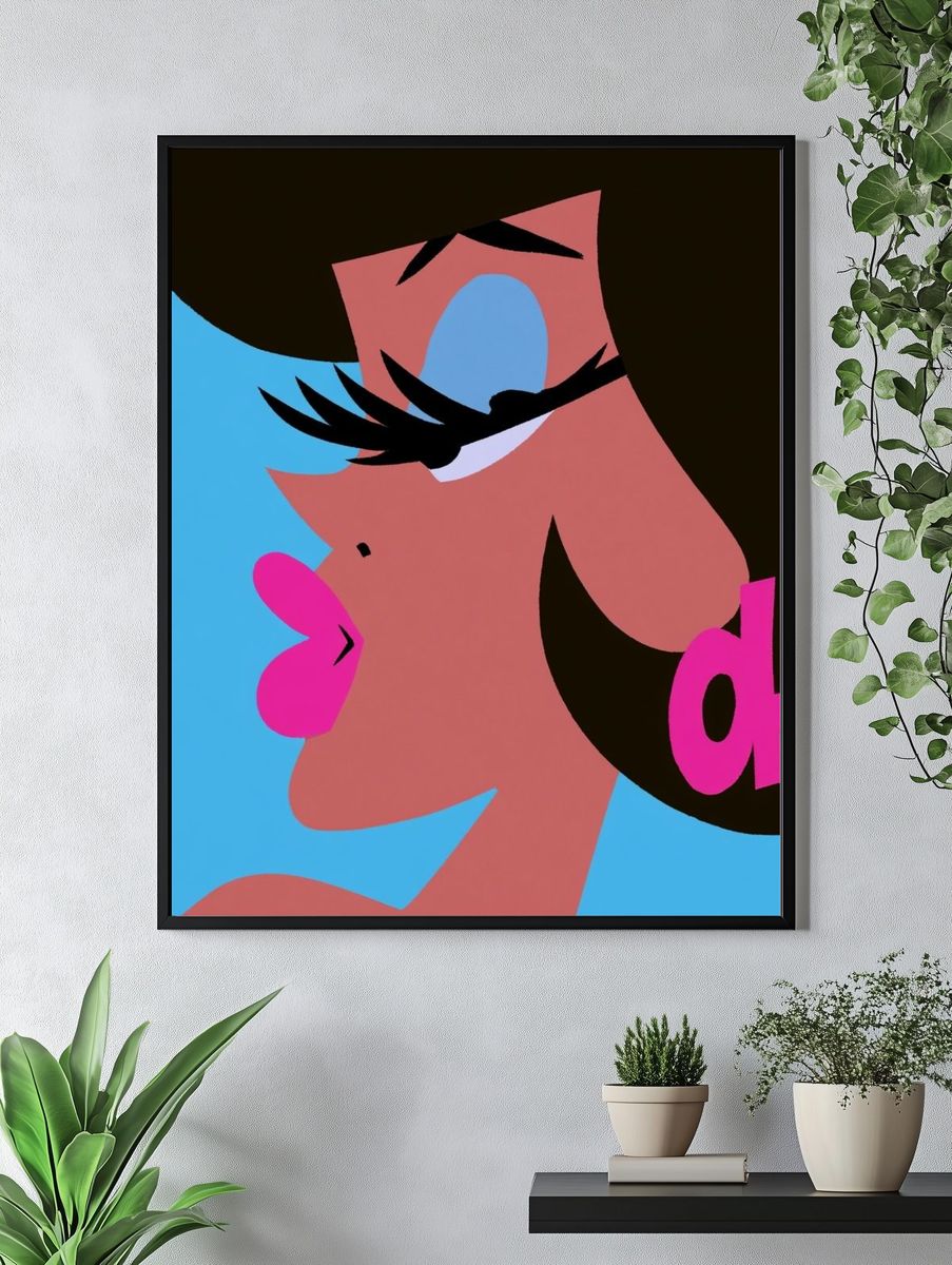 Pop Art Woman Profile Poster. — room view 4