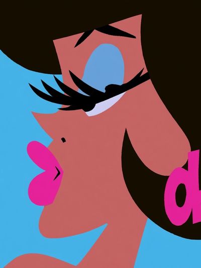 Pop Art Woman Profile Poster.