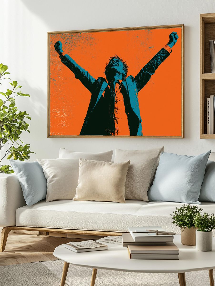 Victory Pose Pop Art Poster. — room view 2