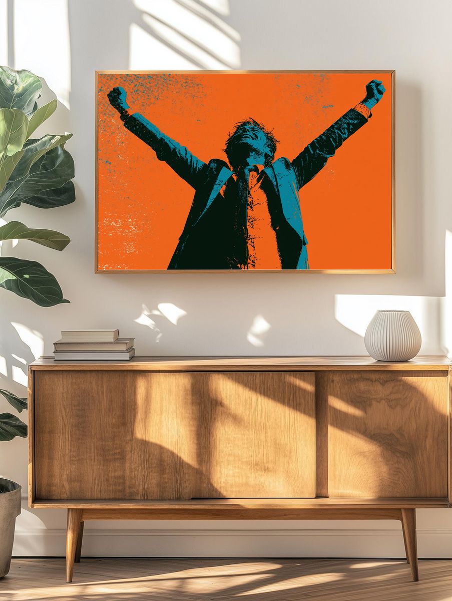 Victory Pose Pop Art Poster. — room view 3