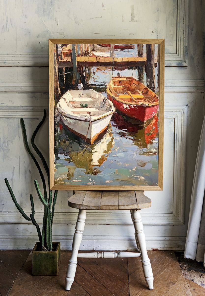 Boats at the Dock — Fine-Art Print. — room view 1