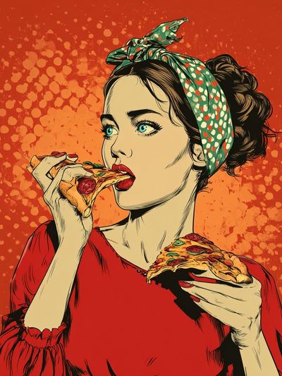 Pizza Girl Pop-Art Poster. poster print
