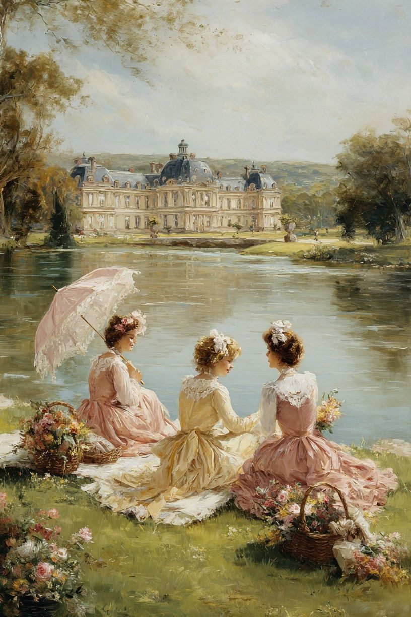 Ladies by the Lake Fine-Art Poster. poster — fine-art art