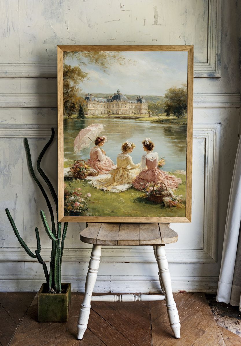 Ladies by the Lake Fine-Art Poster. room preview