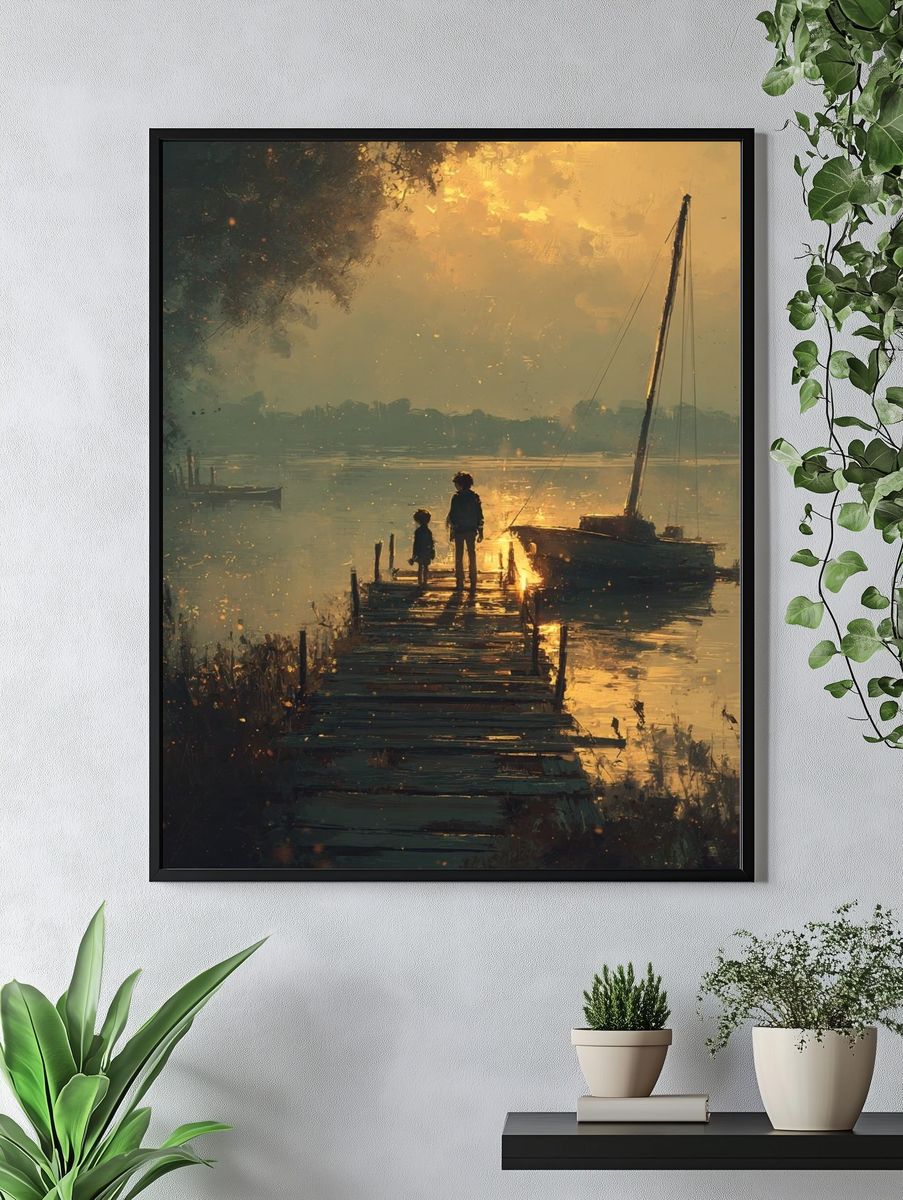 Sunset Dock Silhouette — Fine Art Print. — room view 4