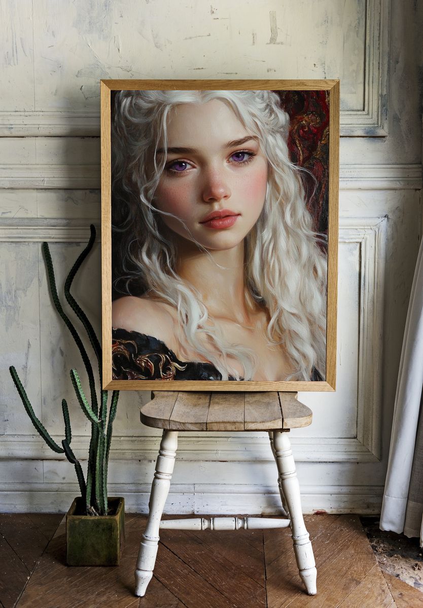 White-Haired Portrait Fine-Art Poster. room preview