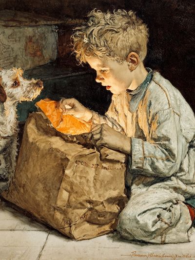 Boy and Dog Fine-Art Print. poster print