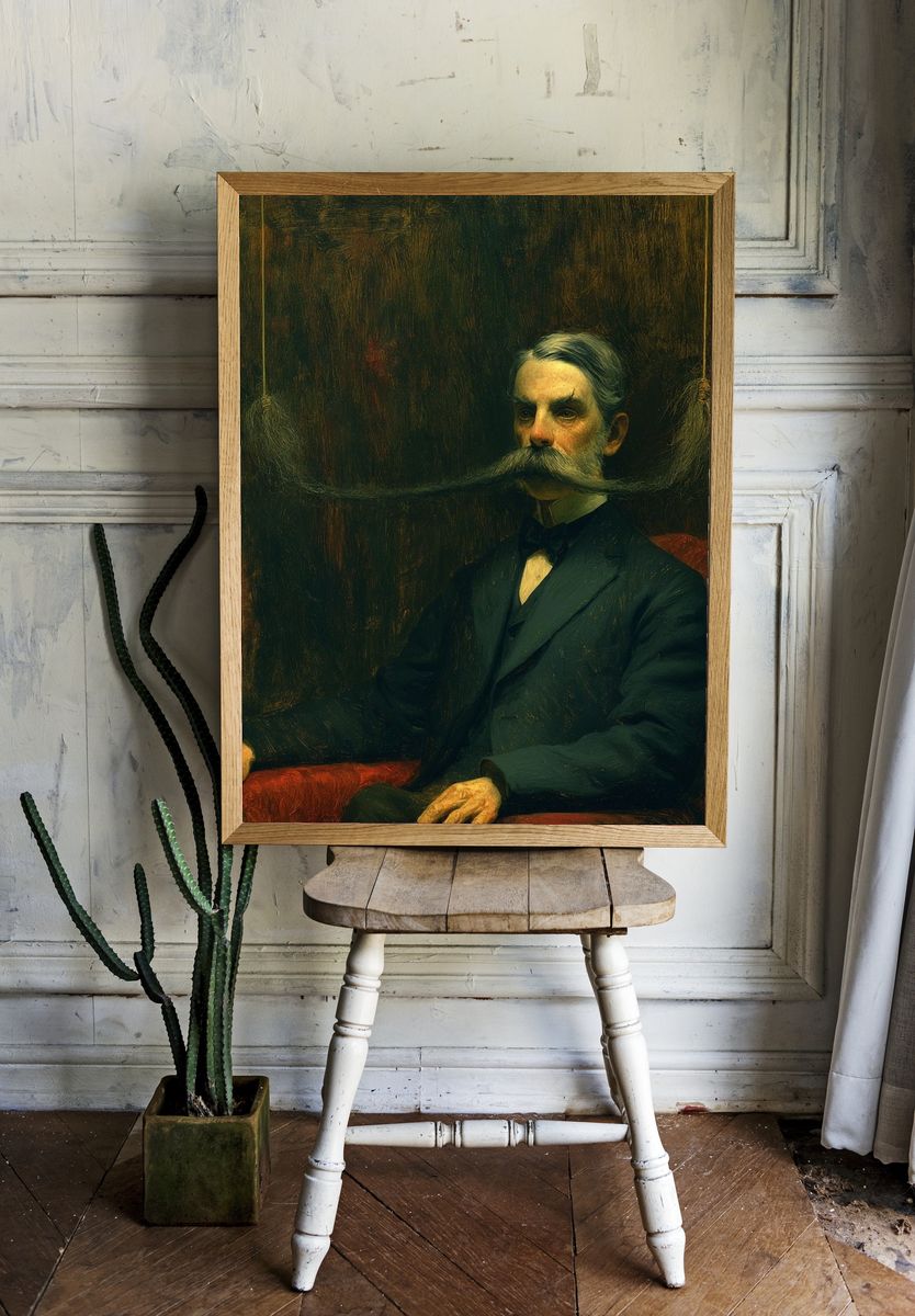 Victorian Gentleman Portrait Print. room preview