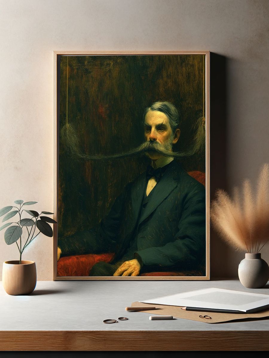 Victorian Gentleman Portrait Print. — room view 2
