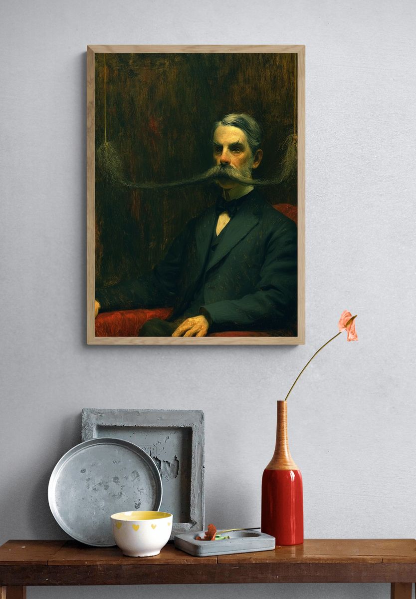 Victorian Gentleman Portrait Print. — room view 3