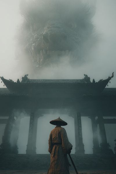 Warrior and Dragon — Fantasy Print. poster