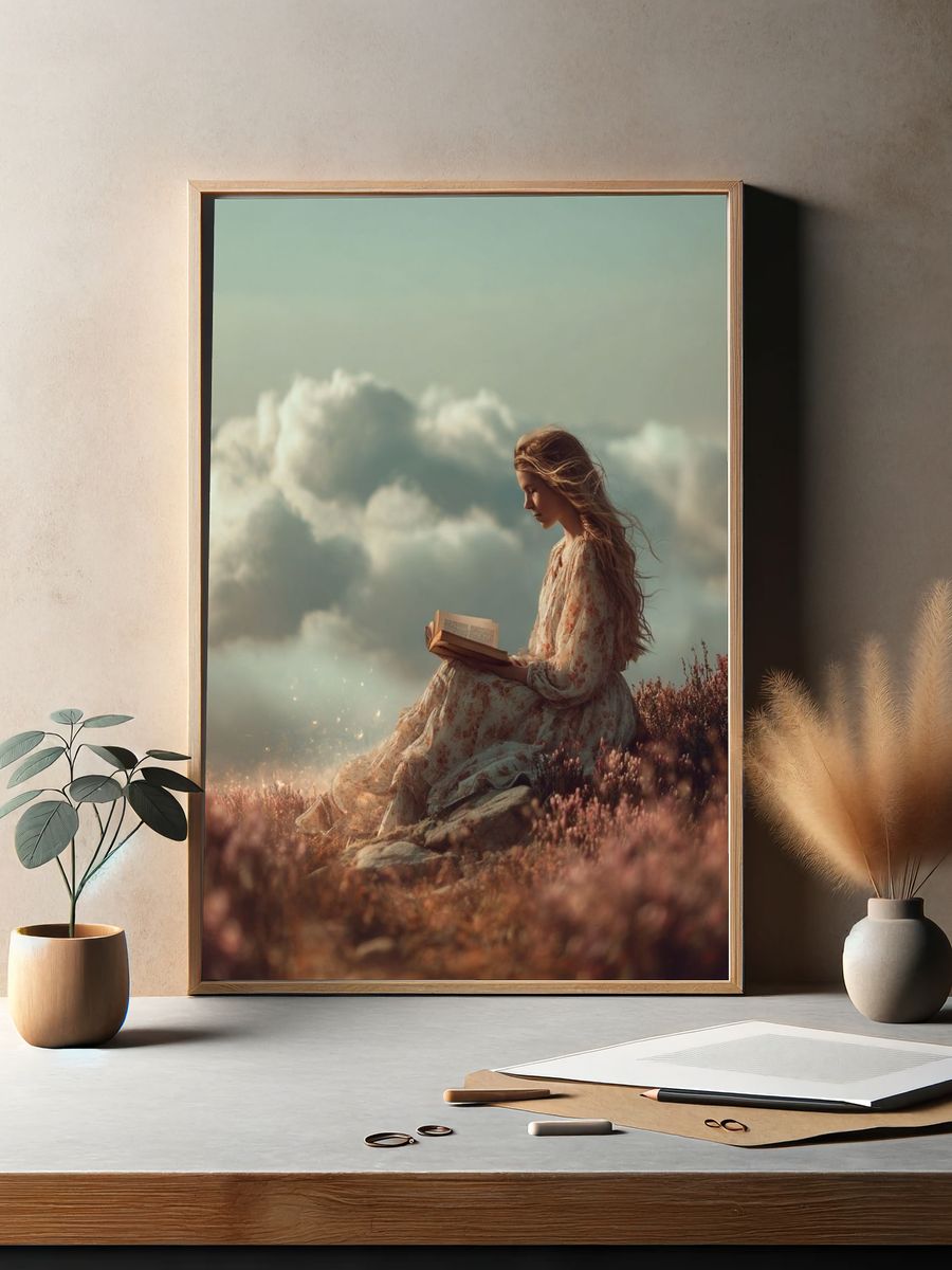 Dreamy Reader — Fine Art Print. — room view 2
