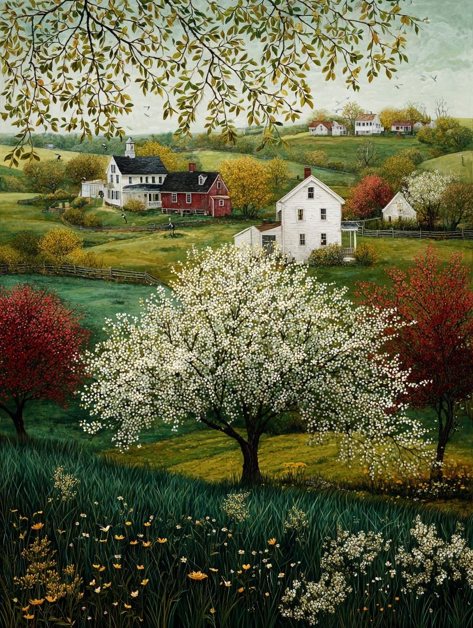 Charming Country Landscape — Fine Art Print. poster detail