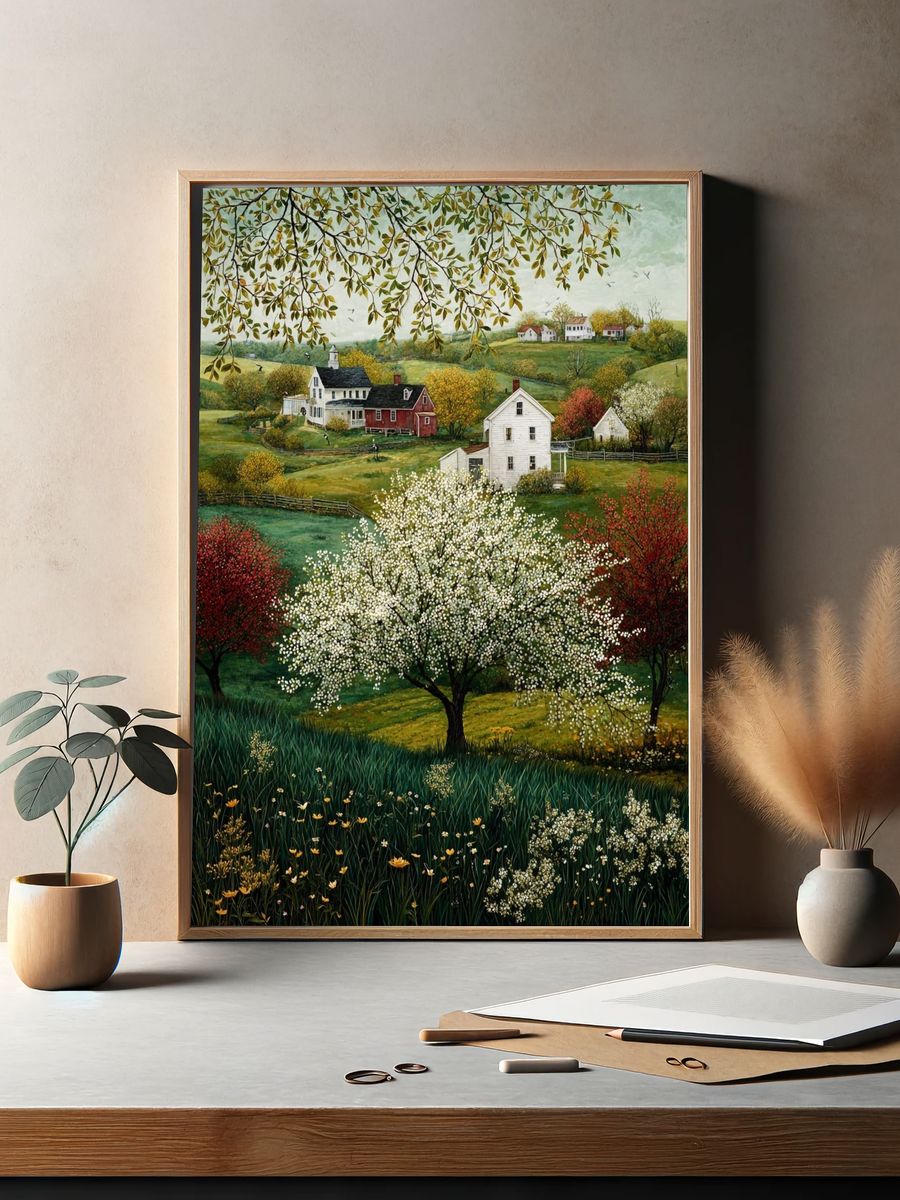 Charming Country Landscape — Fine Art Print. — room view 2