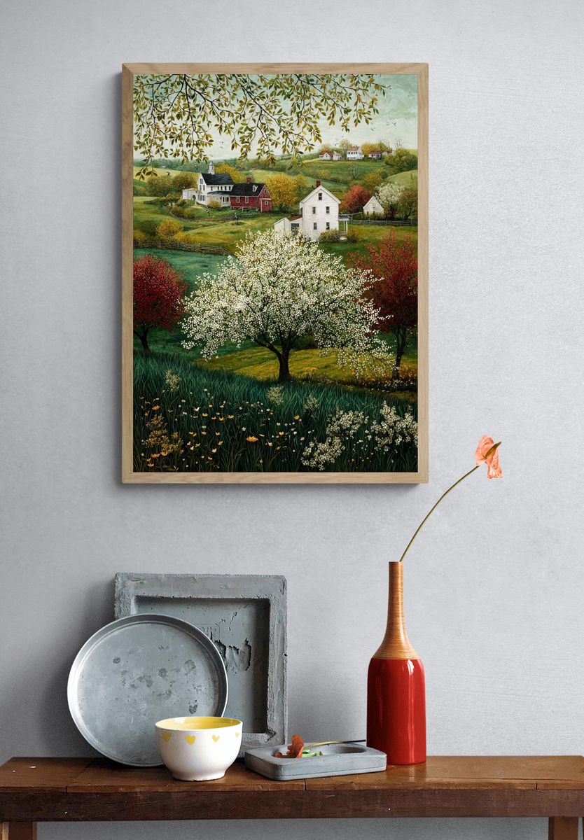 Charming Country Landscape — Fine Art Print. — room view 3