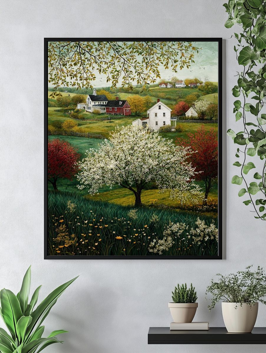 Charming Country Landscape — Fine Art Print. — room view 4