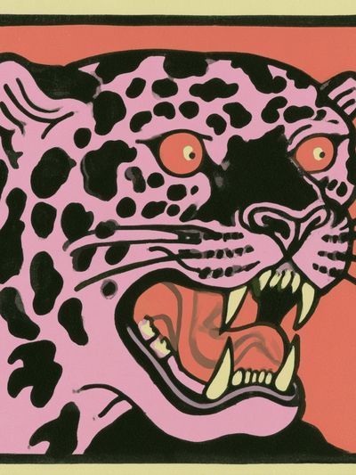 Pink Leopard Pop-Art Poster. poster