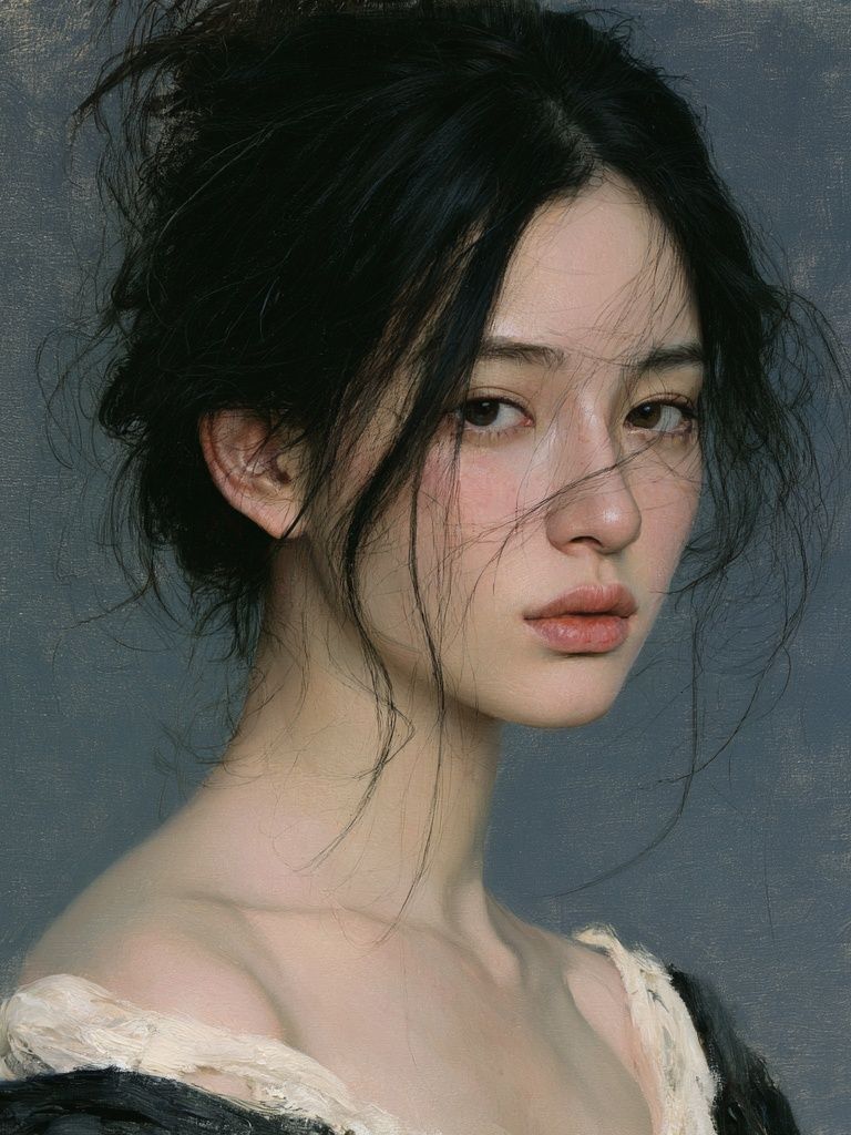Contemplative Portrait Fine-Art Poster. poster detail