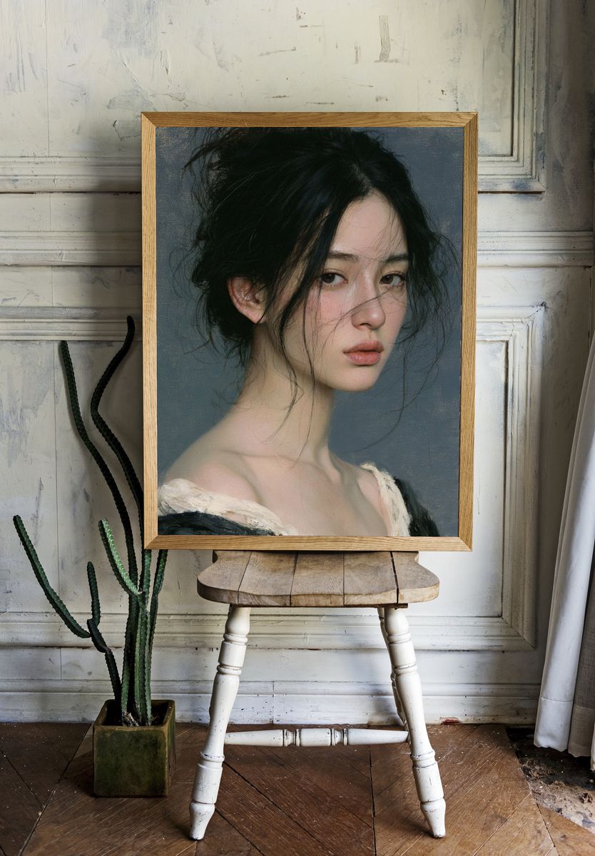 Contemplative Portrait Fine-Art Poster. room preview