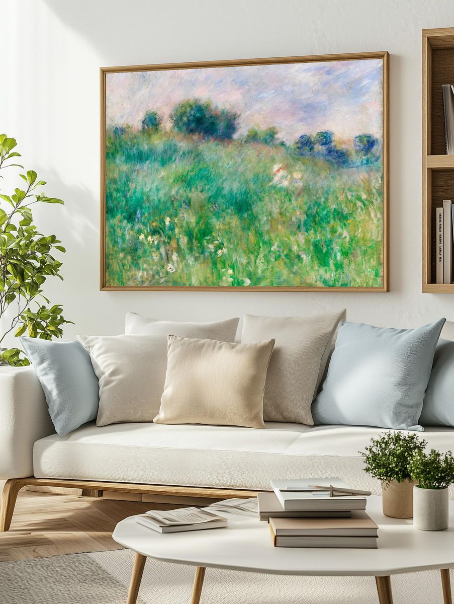 Impressionist Meadow Landscape Poster. — room view 2