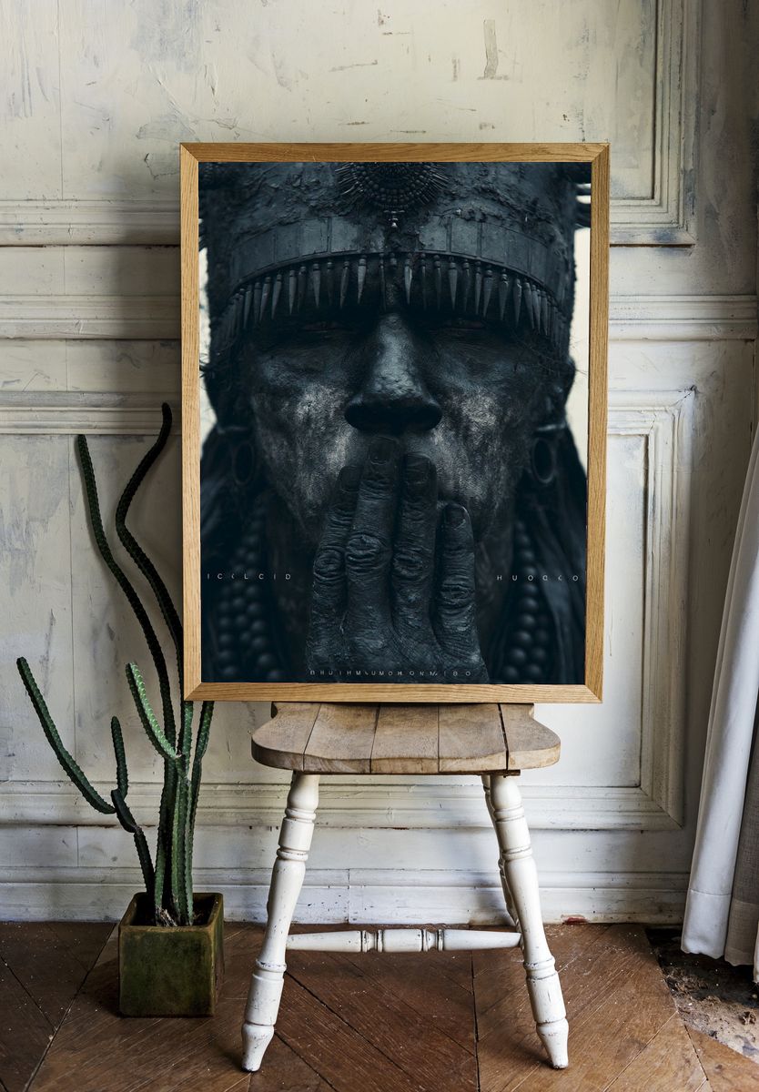 Mystic Tribal Portrait Print. room preview