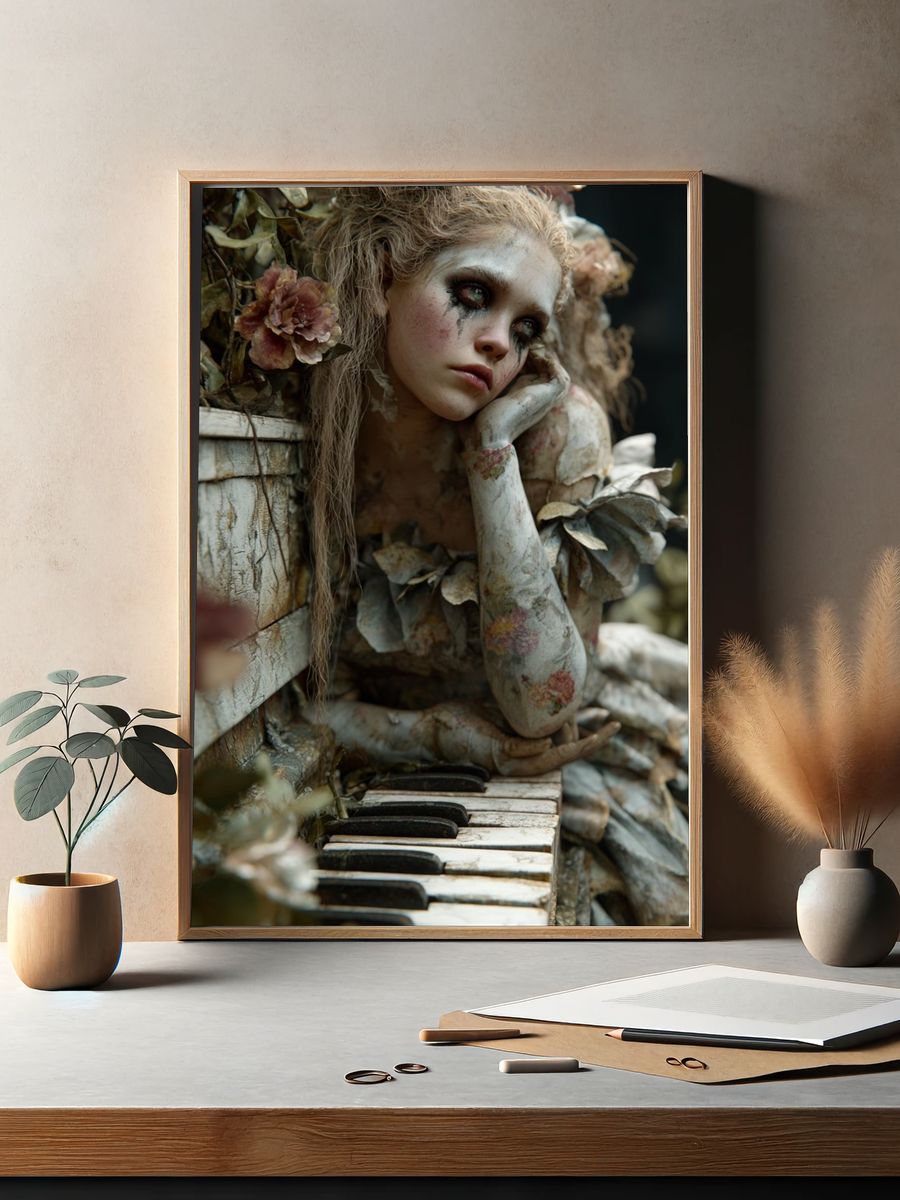 Melancholic Muse — Fine Art Print. — room view 2