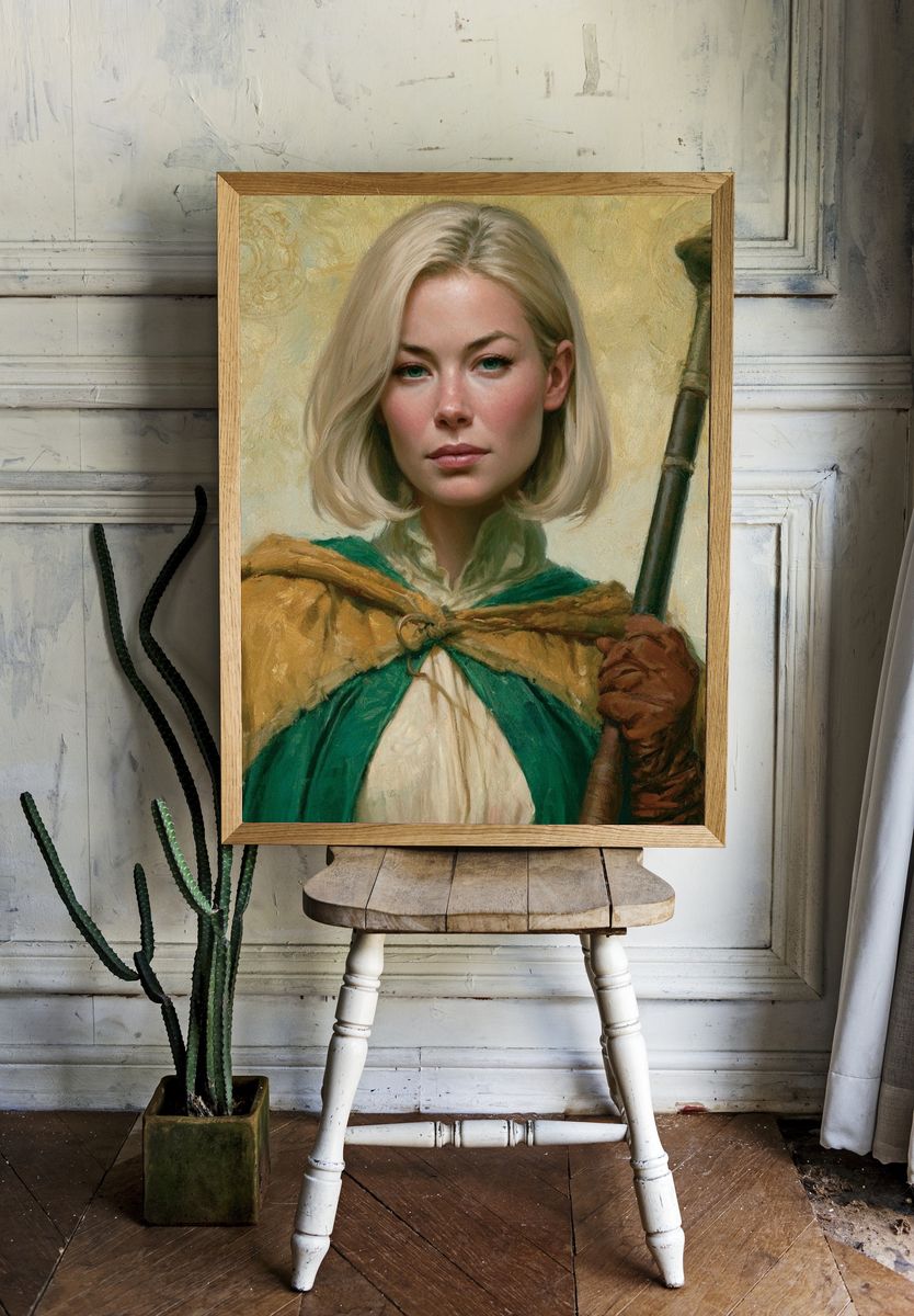 Blonde Fantasy Portrait Print. room preview