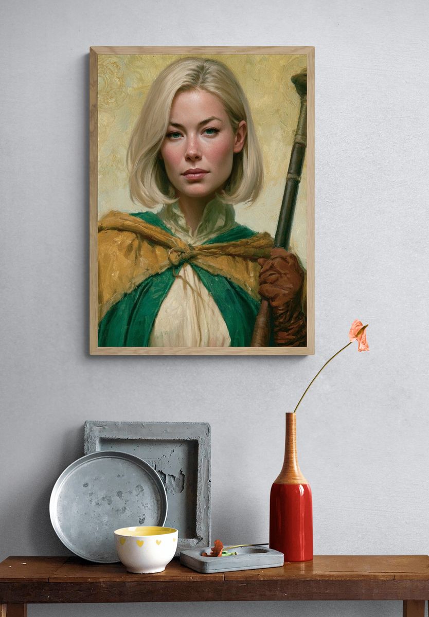 Blonde Fantasy Portrait Print. — room view 3