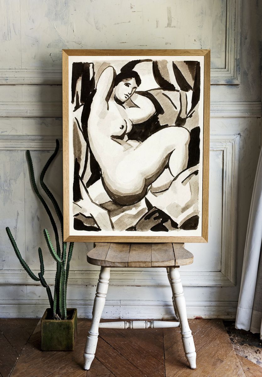 Reclining Nude — Fine Art Print. — room view 1
