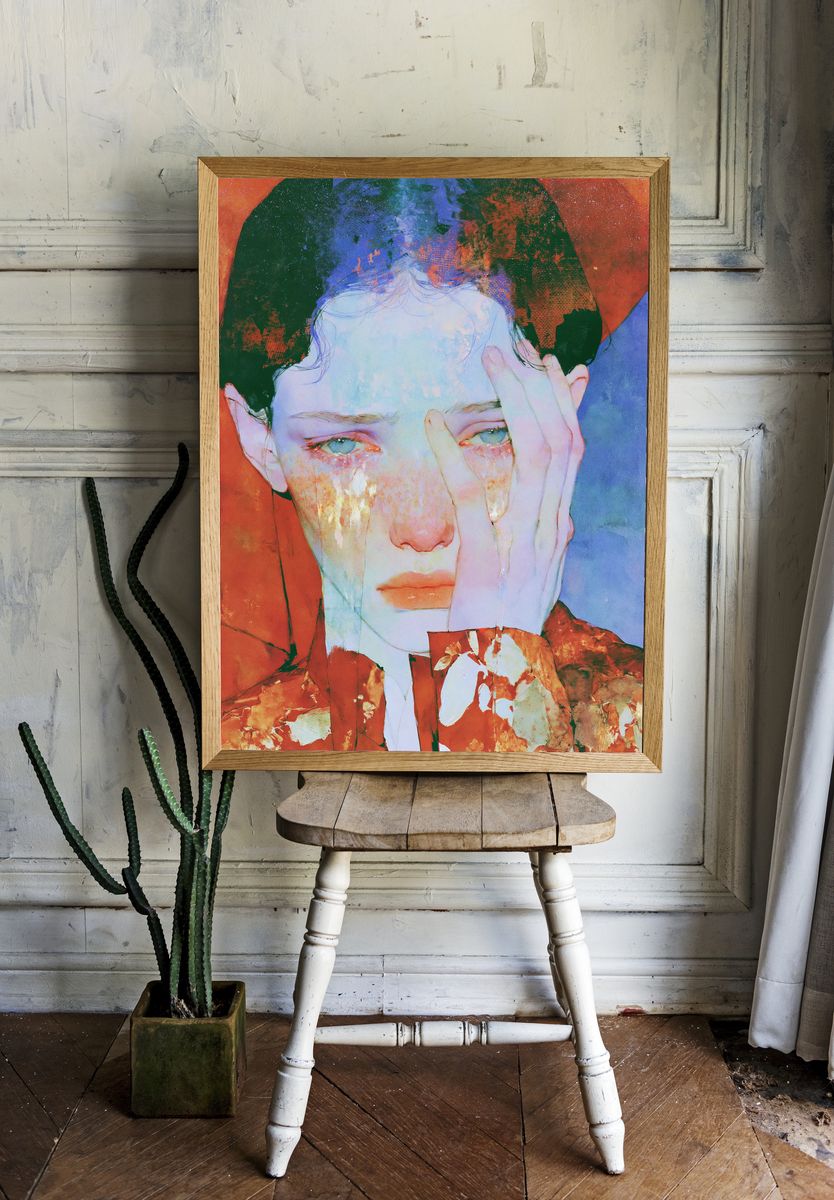 Abstract Portrait Print. — room view 1