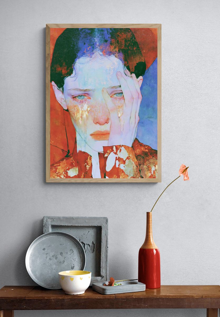 Abstract Portrait Print. — room view 3