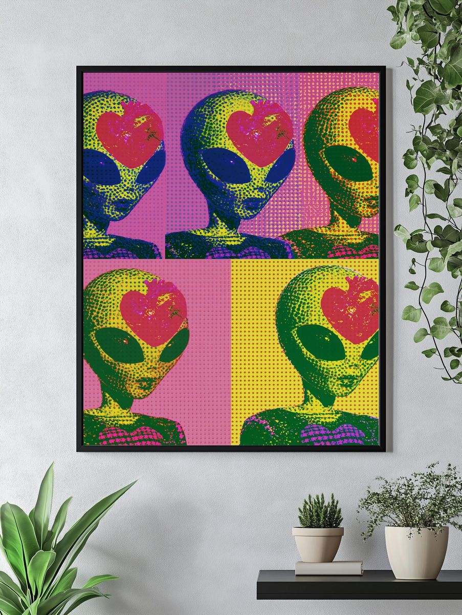 Pop Art Alien Heart Poster. — room view 4