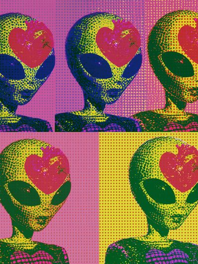 Pop Art Alien Heart Poster. poster